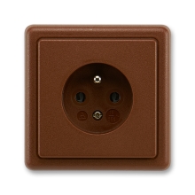 ABB CLASSIC socket. 1-us. 2P+PE; brown