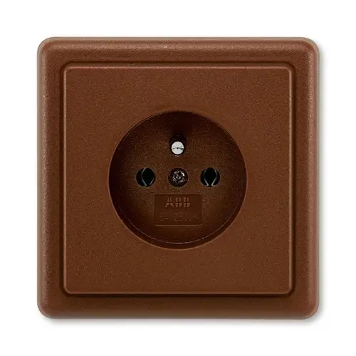 ABB CLASSIC socket. 1-us. 2P+PE; brown