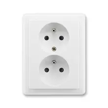 ABB CLASSIC socket. 2-us. 2x2P+PE; white