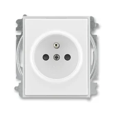 ABB ELEMENT socket. 1-us. 2P+PE shutters without screws. ;white/ice white