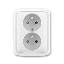 ABB TANGO socket. 2-us. 2x2P+PE shutters; white