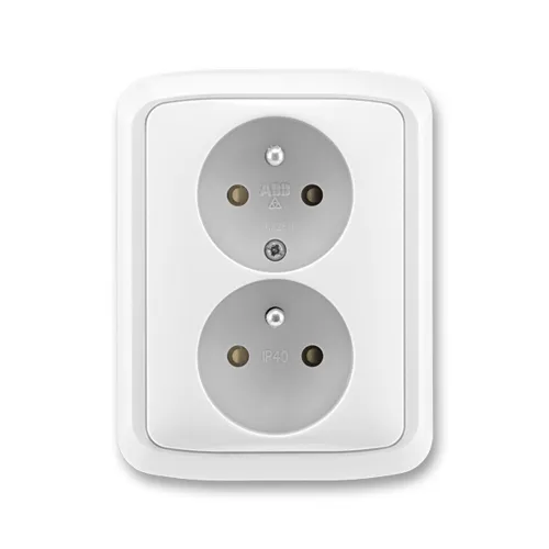 ABB TANGO socket. 2-us. 2x2P+PE shutters; white