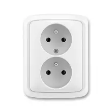 ABB TANGO socket. 2-us. 2x2P+PE; white