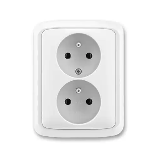ABB TANGO socket. 2-us. 2x2P+PE; white
