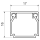 Angular trunking 17x17, white, 2 m, foil