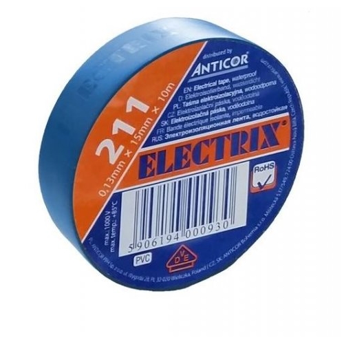 ANTICOR páska.elektroizol.PVC 211.Electrix 15x10 ;světle.modrá