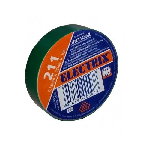 ANTICOR páska.elektroizol.PVC 211.Electrix 15x10 ;zelená