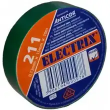 ANTICOR tape. electrical insulation. PVC 211. Electrix 15x10; green