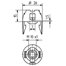 BJB cap for socket E14 external thread, black