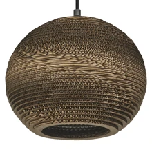 Decor Cardboard Ball Pendant E27 Brown