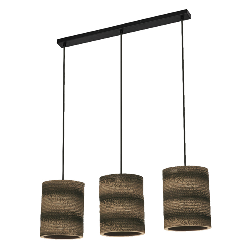 Decor Cardboard Cylinder Pendant 3XE27 Brown