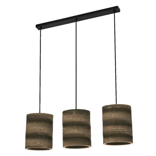 Decor Cardboard Cylinder Pendant 3XE27 Brown