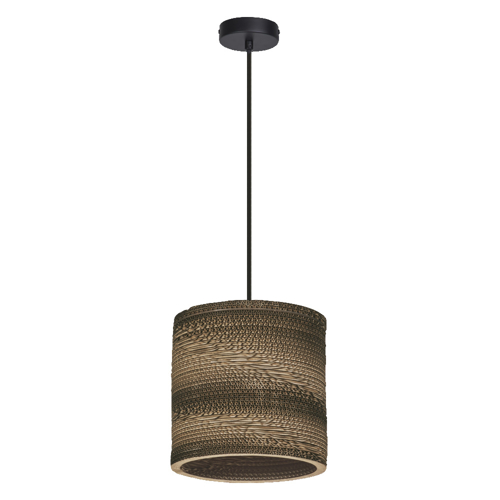 Decor Cardboard Cylinder Pendant E27 Brown