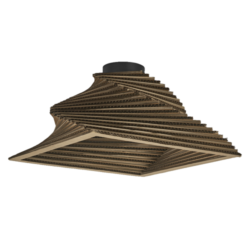 Decor Cardboard Square Ceiling Turn E27 Brown