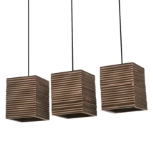 Decor Cardboard Square Pendant 3XE27 Brown