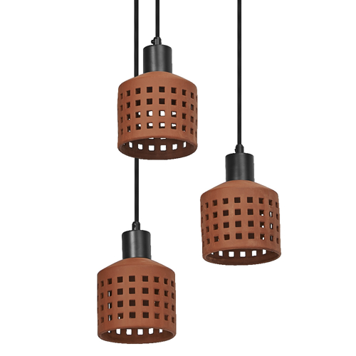 Decor Clay Windows Pendant PL 3XE27 Brown