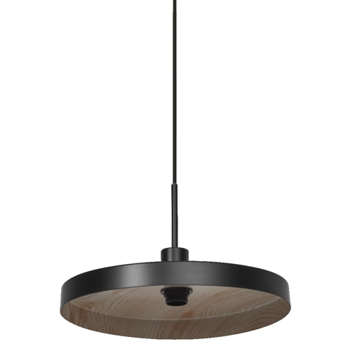 Decor Plate Pendant E27 Black Wood Decor