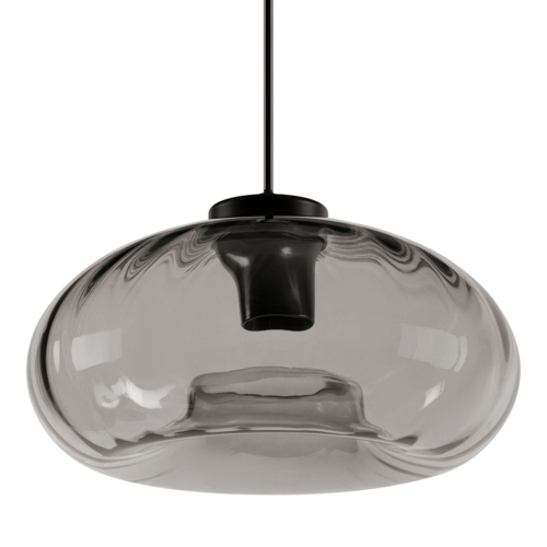 Decor Smoke Glass Pendant E27 Black