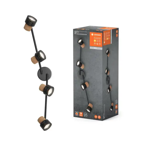 Decor Spot Cork Black 4x3.4W 927 DIM