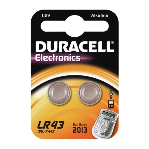 DURACELL baterie alkalická knoflíková LR43/186 ;BL2