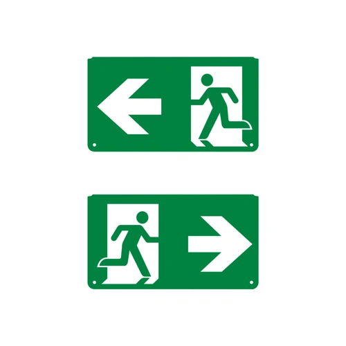 EMERGENCY EXIT SIGN PICTOGRAMS PICTO LEFT RIGHT