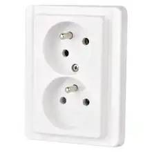 EMOS Double socket STANDARD 4FN15098.2101 White, curved