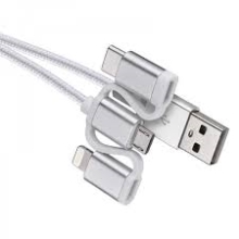 EMOS kabel USB 2.0 A/M -USB B,C,i16P/M 1m bílá