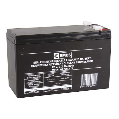 EMOS lead-acid battery 12V/7.2Ah FA6.3 OT 7.2-12.T2 Code: B9674