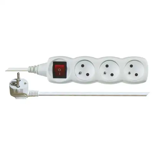 EMOS lead.ext. 3-set 2m with switch. P1312C 250V/10A H05VV-F3Gx1mm