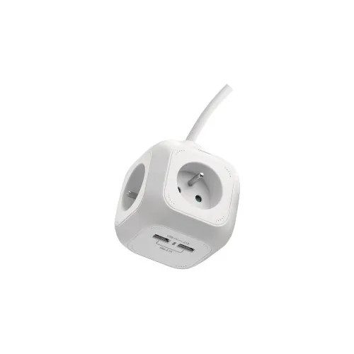 EMOS lead.ext. 4-set +2xUSB 1.9m P04119U 250V/10A max.H05VV-F3Gx1mm