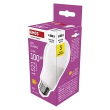 EMOS LED bulb A60 13W/100W E27 4000K 1521lm NonDim 30Y opál