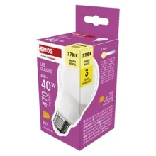 EMOS LED bulb A60 E27 4W/40W 470lm/827  30Y NonDim ; opál