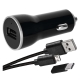 EMOS USB car adapter 2.1A + micro USB cable + USB-C adapter Code: V0219