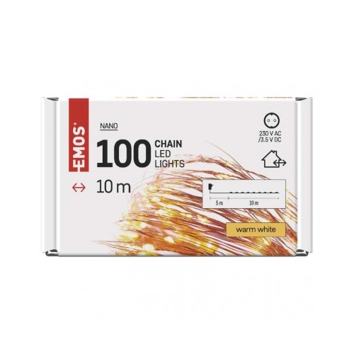 EMOS ván.osvětlení 100LED XMAS NANO10M C IP44 WW