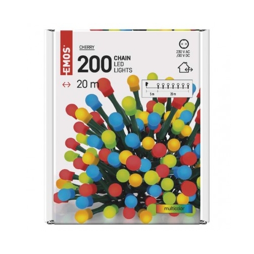 EMOS ván.osvětlení 200LED XMAS CHERRY TIMER 20M MC
