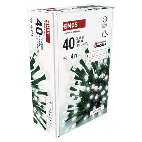 EMOS ván.osvětlení 40LED XMAS CLS TIMER MF 4M CW