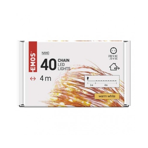 EMOS ván.osvětlení 40LED XMAS NANO 4M C IP44 WW