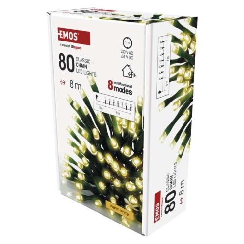 EMOS ván.osvětlení 80LED XMAS CLS TIMER MF8M WW