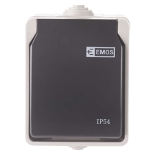 EMOS Zásuvka nástěnná 1-násobná, 16A/250V, IP54