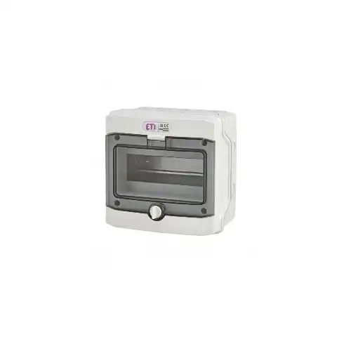 ETI distribution board.on.plaster ECH-8G 8mod. IP65 transparent door gray