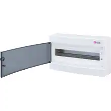 ETI distribution board.on.plaster ECT18PT 18mod. IP40 transparent door white