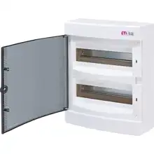 ETI distribution board.on.plaster ECT24PT 24mod. IP40 transparent door white