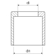 External straight gland from PE for steel pipes ČSN diameter 28.3 mm