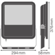FLOODLIGHT 200 133W 20KLM 840 PS SY100 BK