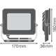 FLOODLIGHT COMPACT 50W 840 SYM 100 WT