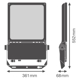 FLOODLIGHT FLEX ASYMMETRIC 45 X 140 180W ML 830 A45X140 WAL