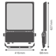 FLOODLIGHT FLEX ASYMMETRIC 55 X 120 250W ML 840 A55X120 WAL