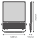FLOODLIGHT FLEX DALI ASYMMETRIC 60 X 110 450W 830 A60X110 WAL