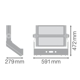 FLOODLIGHT MAX 600W LUMINAIRE HEAD 757 SYM 60 WAL