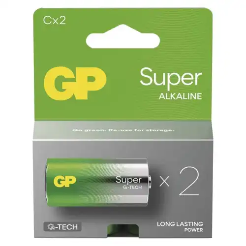 GP baterie alkalická SUPER.NEW C/LR14/ ;2-pack